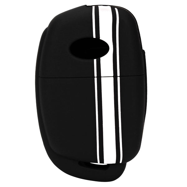 JVCV® Car Key Cover Compatible with Hyundai Creta Venue Aura Elite i20 Grand i10 Nios Xcent 3 Button Flip Key - Rally Stripe