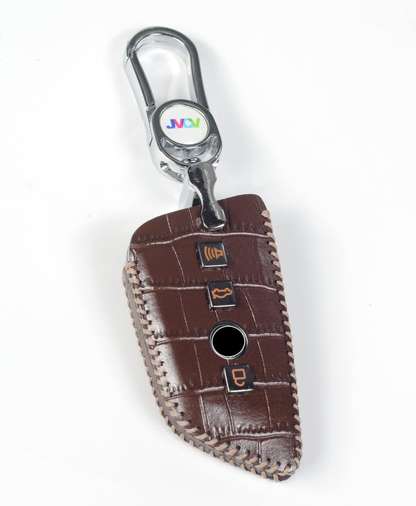 JVCV® Handmade Leather Crocodile Pattern Key Cover – Compatible with BMW 2, 3, 5, 6, 7 Series, X1, X2, X3, X5, X6 – Blade Smart Key