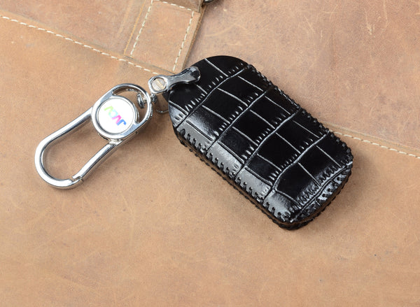 JVCV® Handmade Leather Crocodile Pattern Key Cover – Compatible with Tata Sierra, Curvv & Curvv EV Smart Key