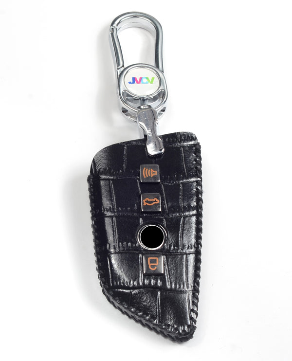 JVCV® Handmade Leather Crocodile Pattern Key Cover – Compatible with BMW 2, 3, 5, 6, 7 Series, X1, X2, X3, X5, X6 – Blade Smart Key