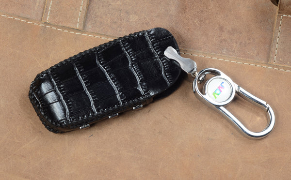 JVCV® Handmade Leather Crocodile Pattern Key Cover – Compatible with BMW 2023 New 7 Series (740i, 760i), X1, X5, X7, XM, iX, i7 Smart Key