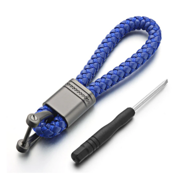 2 Pack Genuine Leather Keychain with Zinc Alloy Buckle Keyring