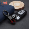 2 Pack Genuine Leather Keychain with Zinc Alloy Buckle Keyring