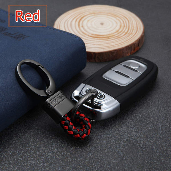 2 Pack Genuine Leather Keychain with Zinc Alloy Buckle Keyring