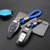 2 Pack Genuine Leather Keychain with Zinc Alloy Buckle Keyring