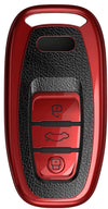 JVCV® Premium Soft TPU Leather Pattern Key Cover Compatible with Audi Smart Key