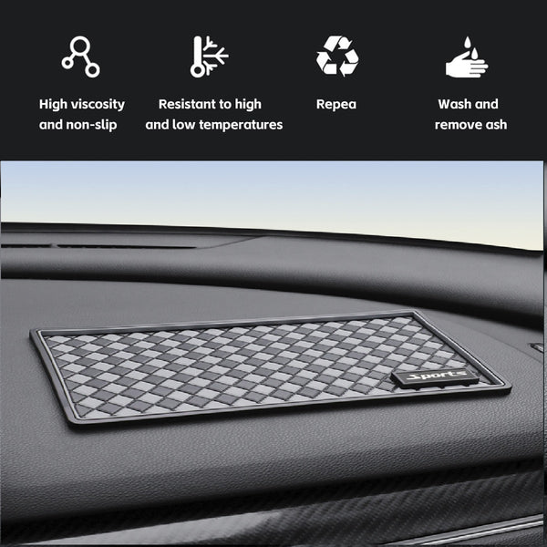 JVCV® Anti‑Slip Car Dashboard Mat – Magic Sticky PU Grip Pad for Phones, Sunglasses, Keys & More