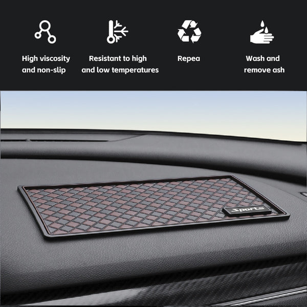JVCV® Anti‑Slip Car Dashboard Mat – Magic Sticky PU Grip Pad for Phones, Sunglasses, Keys & More