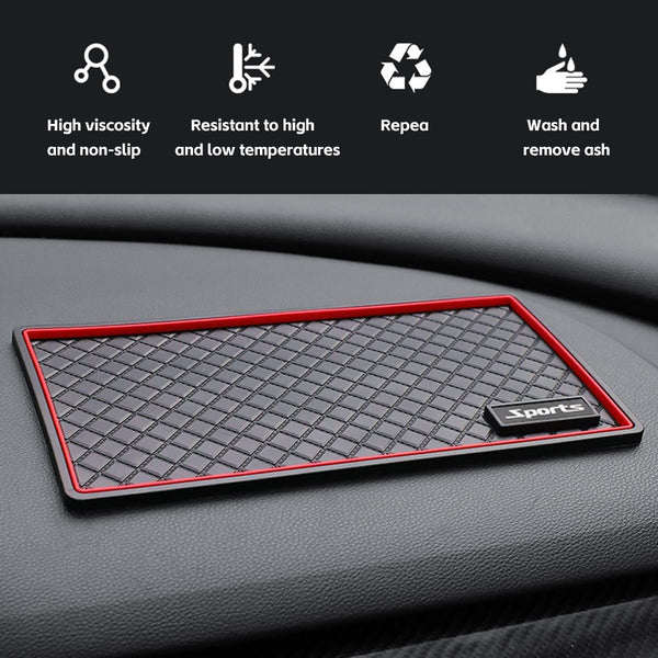 JVCV® Anti‑Slip Car Dashboard Mat – Magic Sticky PU Grip Pad for Phones, Sunglasses, Keys & More