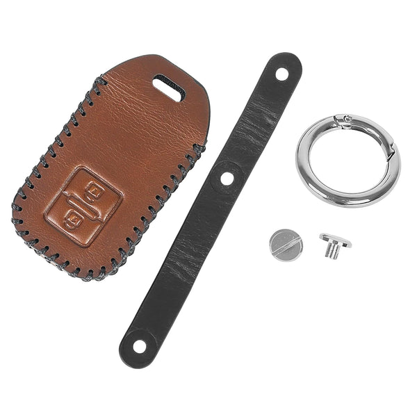 JVCV® Soft Handmade Leather Key Cover Compatible with Suzuki Grand Vitara, Baleno, XL6, Swift, Ertiga, Dzire, Fronx and Toyota Urban Cruiser, Glanza, Hyryder 2 button smart key