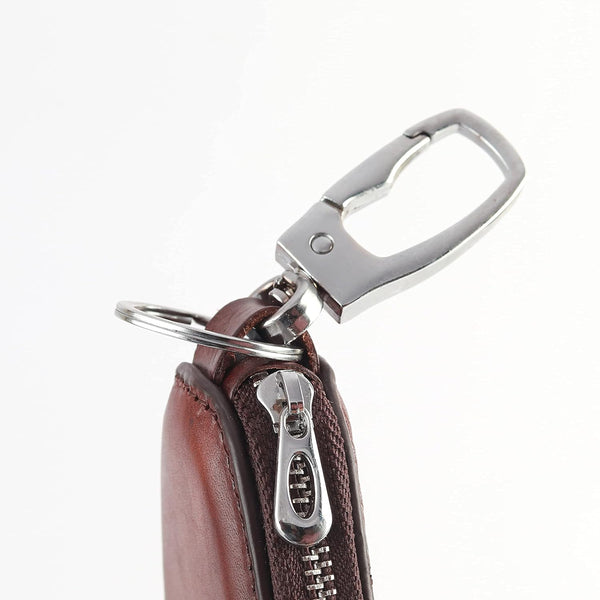 JVCV® Large Capacity Leather Car Key Holder – Premium Brown Organizer for Multiple Keys, Fobs & Accessories | Stylish Unisex Case