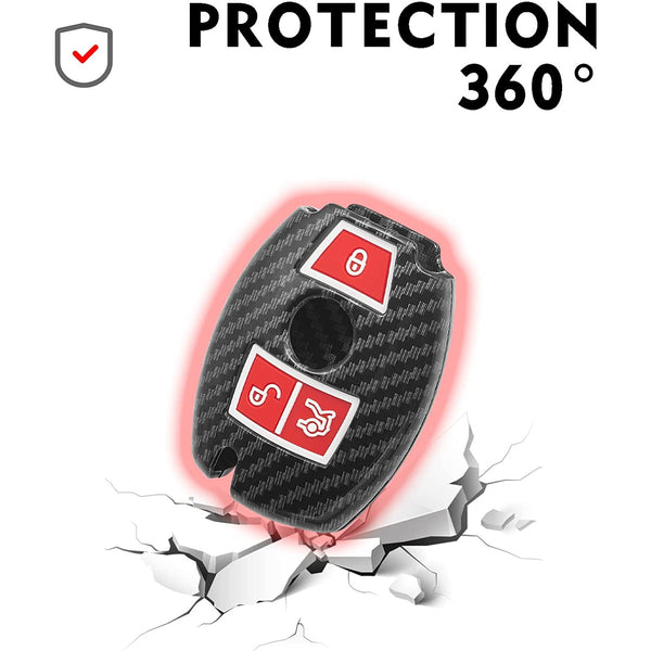 JVCV® Hard Case Key Cover Compatible with Mercedes Benz Smart Key - Stylish Durable Protection