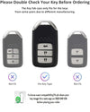 JVCV® Premium Soft Gold Border TPU Leather Pattern Key Cover Compatible with Honda City, Elevate, Civic, Jazz, Amaze, CR-V, WR-V, BR-V 3/4 Button Push Button Start Smart Key