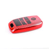 JVCV® Premium Soft TPU Leather Pattern Key Cover Compatible with Kia Seltos Sonet Carens 3 Button Push Start Car Key
