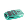 JVCV® Premium Soft TPU Leather Pattern Key Cover Compatible with Kia Seltos Sonet Carens 3 Button Push Start Car Key