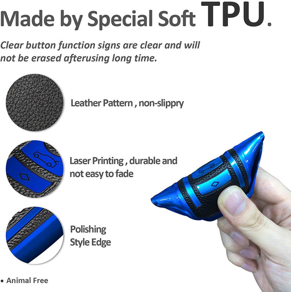 JVCV® Premium Soft TPU Leather Pattern Key Cover Compatible with BMW Smart Key