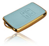 JVCV® Premium Soft Gold Border TPU Leather Pattern Key Cover Compatible with Renault Kiger Triber Smart Key