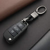 2 Pack Genuine Leather Keychain with Zinc Alloy Buckle Keyring