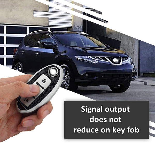 JVCV® Premium Soft TPU Leather Pattern Key Cover Compatible with Nissan Smart Key