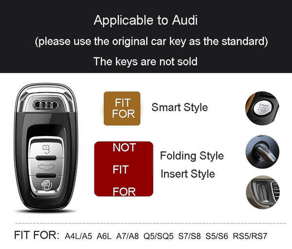 JVCV® Premium Soft TPU Leather Pattern Key Cover Compatible with Audi Smart Key