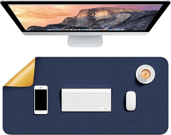 JVCV® Premium Vegan Leather Desk Mat – Reversible, Non-Slip Extended Mouse Pad for Office, WFH & Gaming (80×40 cm)