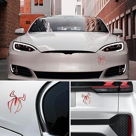 JVCV® 3D Metal Spider Sticker – Chrome Emblem Badge for Cars, Bikes, Laptops, Helmets & More