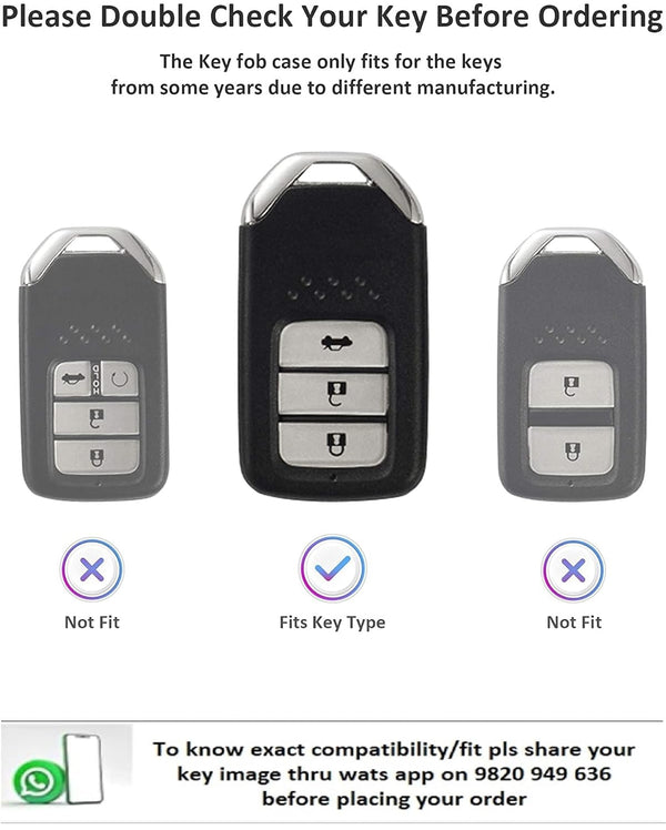 JVCV® Premium Soft TPU Leather Pattern Key Cover Compatible with Honda Smart Key