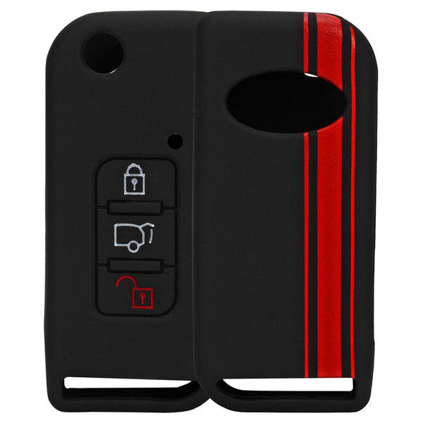 JVCV® Car Key Cover Compatible with Mahindra XUV 500 Flip Key - Rally Stripe