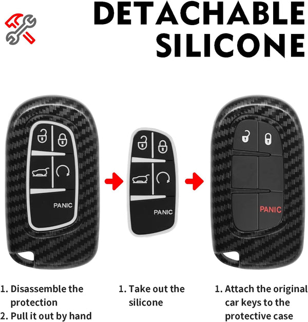 JVCV® Hard Case Key Cover Compatible with Jeep Compass Trailhawk Push Button Smart Key - Stylish Durable Protection