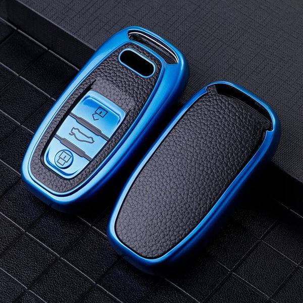 JVCV® Premium Soft TPU Leather Pattern Key Cover Compatible with Audi Smart Key