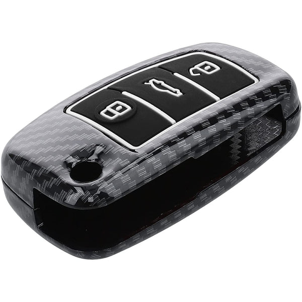 JVCV® Hard Case Key Cover Compatible with Audi A1 A3 A6 Q2 Q3 Q7 TT TTS R8 S3 S6 RS3 Folding Key - Stylish Durable Protection