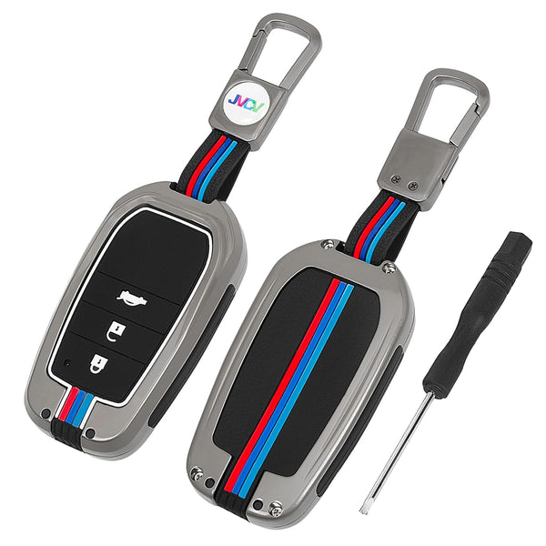 JVCV® Metal Key Cover Compatible with Toyota Fortuner, Hilux, Innova Crysta, Fortuner Legender, Innova HyCross, Land Cruiser 2B/3B Smart Key