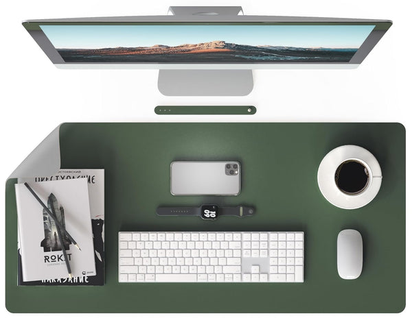 JVCV® Premium Vegan Leather Desk Mat – Reversible, Non-Slip Extended Mouse Pad for Office, WFH & Gaming (80×40 cm)