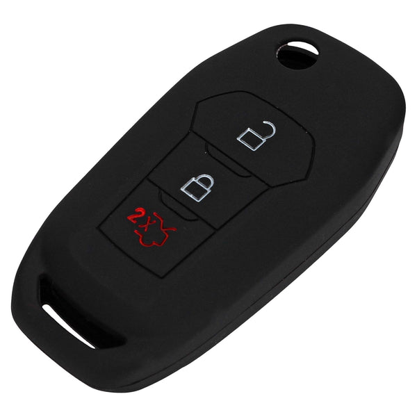 JVCV® Car Key Cover Compatible with Ford Endeavour Figo Aspire Freestyle Flip Key - Rally Stripe