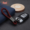 2 Pack Genuine Leather Keychain with Zinc Alloy Buckle Keyring