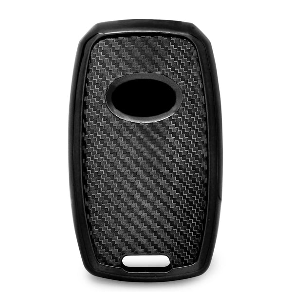 JVCV® Premium Soft TPU Leather Pattern Key Cover Compatible with Kia Seltos Sonet Carens 3 Button Push Start Car Key