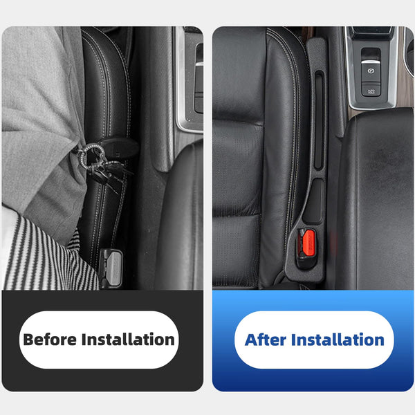 JVCV® Car Seat Gap Filler with Double Slot Storage – Premium PU Leather Gap Plug Organizer for Cars | Anti-Drop Design, Easy Installation – Black, Beige & Brown