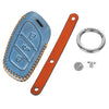 JVCV® Soft Handmade Leather Key Cover Compatible with MG ZS EV and Astor Smart Key