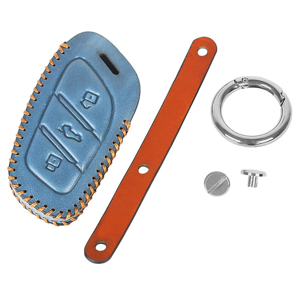 JVCV® Soft Handmade Leather Key Cover Compatible with MG ZS EV and Astor Smart Key