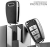 JVCV® Premium Soft TPU Leather Pattern Key Cover Compatible with Audi Folding Key