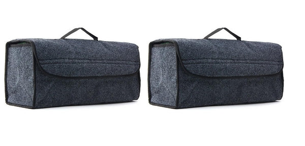 JVCV® Premium Combo Pack – Dual Car Trunk Boot Organizers (Anti-Slip, Foldable, Multi-Use Storage)