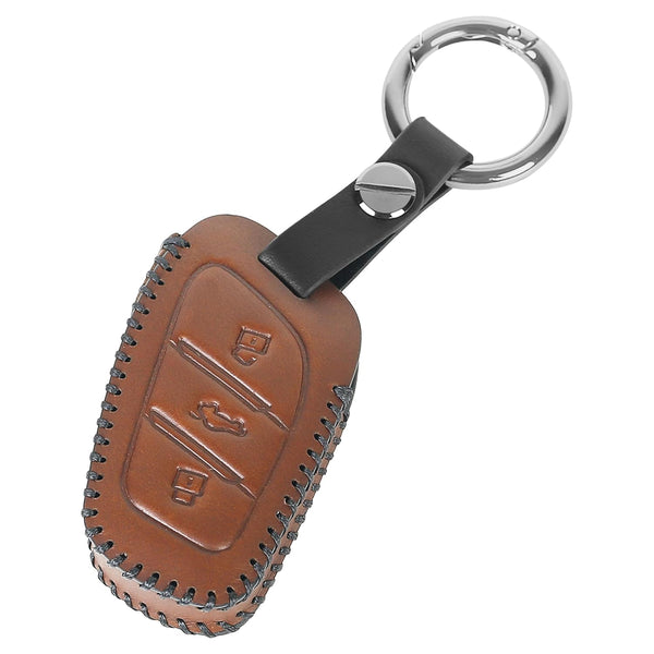 JVCV® Soft Handmade Leather Key Cover Compatible with MG ZS EV and Astor Smart Key