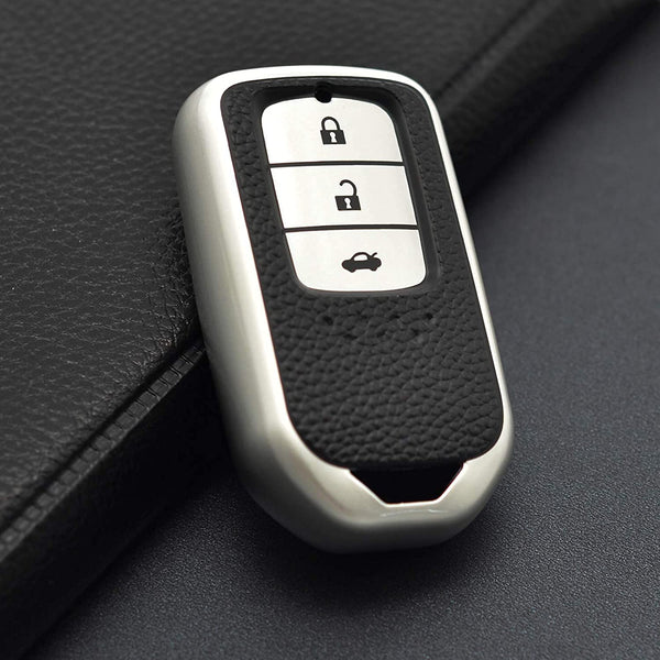 JVCV® Premium Soft TPU Leather Pattern Key Cover Compatible with Honda Smart Key