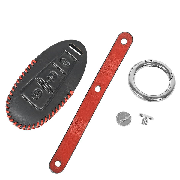 JVCV® Soft Handmade Leather Key Cover Compatible with Maruti Suzuki 2 and 3 Button Baleno Ciaz Vitara Brezza S Cross Swift Ignis and Toyota Urban Cruiser Smart Key