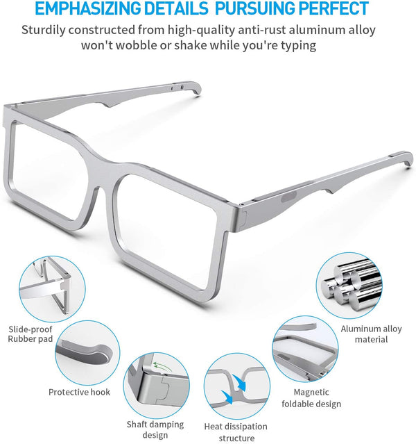 JVCV® Aluminum Ergonomic Laptop Stand – Foldable, Portable Cooling Riser for MacBook, Notebook & Tablets (10–15.6")