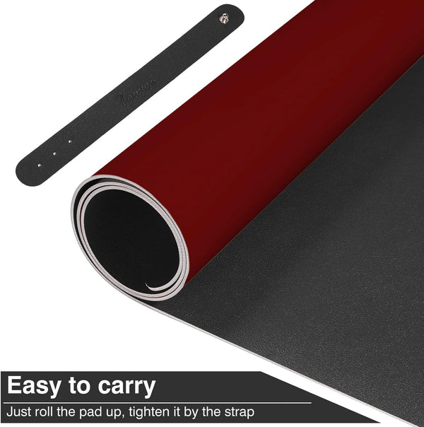 JVCV® Premium Vegan Leather Desk Mat – Reversible, Non-Slip Extended Mouse Pad for Office, WFH & Gaming (80×40 cm)