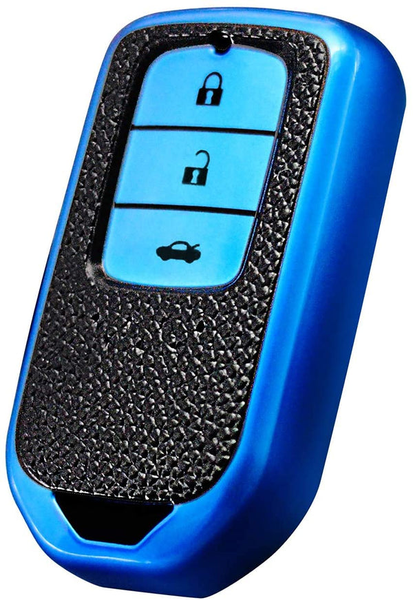 JVCV® Premium Soft TPU Leather Pattern Key Cover Compatible with Honda Smart Key