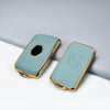 JVCV® Premium Soft Gold Border TPU Leather Pattern Key Cover Compatible with Renault Kiger Triber Smart Key