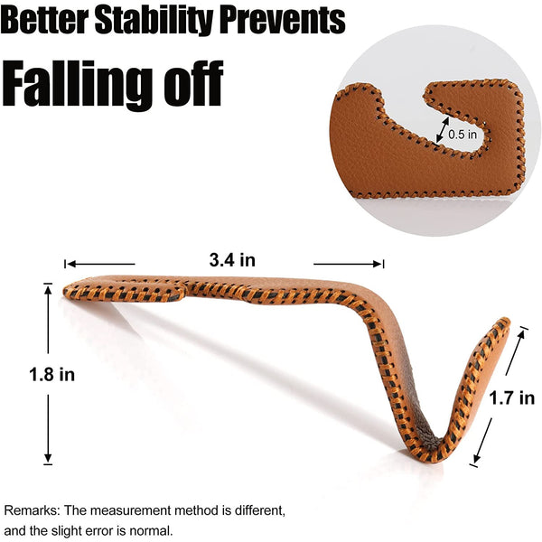 JVCV® Leather Car Headrest Hooks for Back Seat Organizer – Heavy-Duty Bag & Purse Hanger Hooks for Cars, SUVs, Trucks – Pack of 2 (Universal Fit, Premium Metal Core)