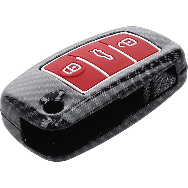 JVCV® Hard Case Key Cover Compatible with Audi A1 A3 A6 Q2 Q3 Q7 TT TTS R8 S3 S6 RS3 Folding Key - Stylish Durable Protection